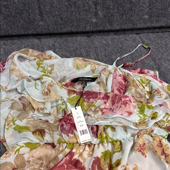 Walter Baker Floral Blouse - Pink, Green, Cream - Picture 4 of 5